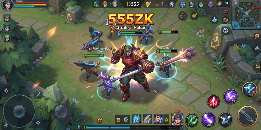 Tampilan gameplay strategis yang menegangkan di 555ZK.