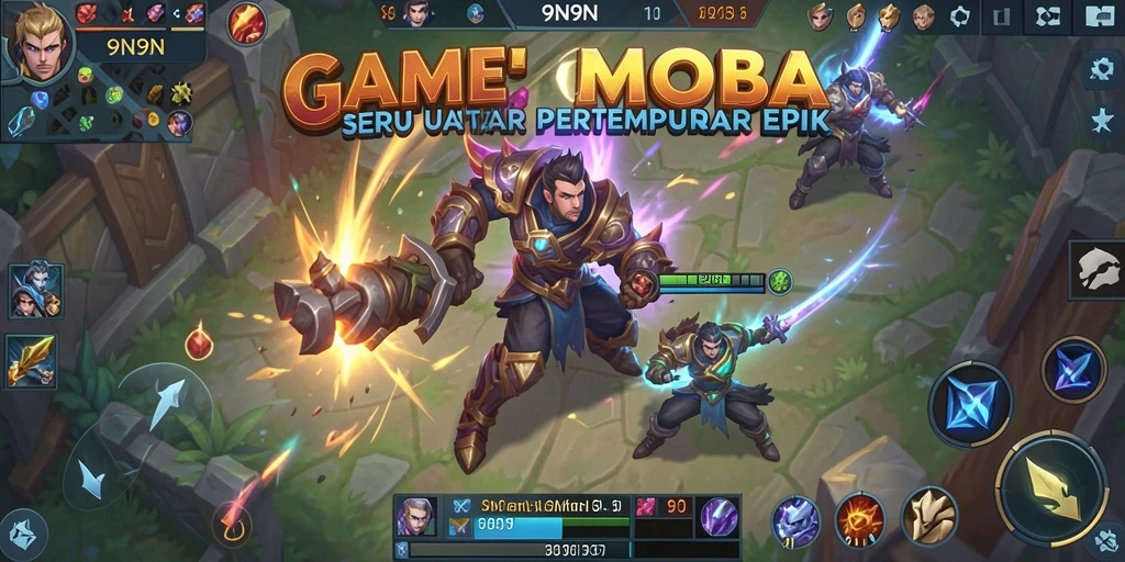 Tampilan gameplay 9N9N yang menegangkan saat pertempuran.