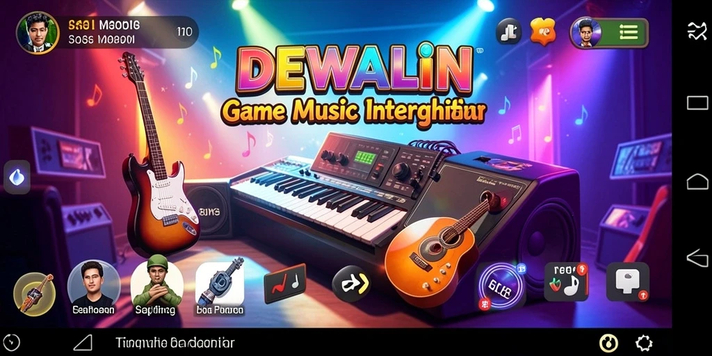 Gameplay DEWALIN yang seru dengan berbagai genre musik.