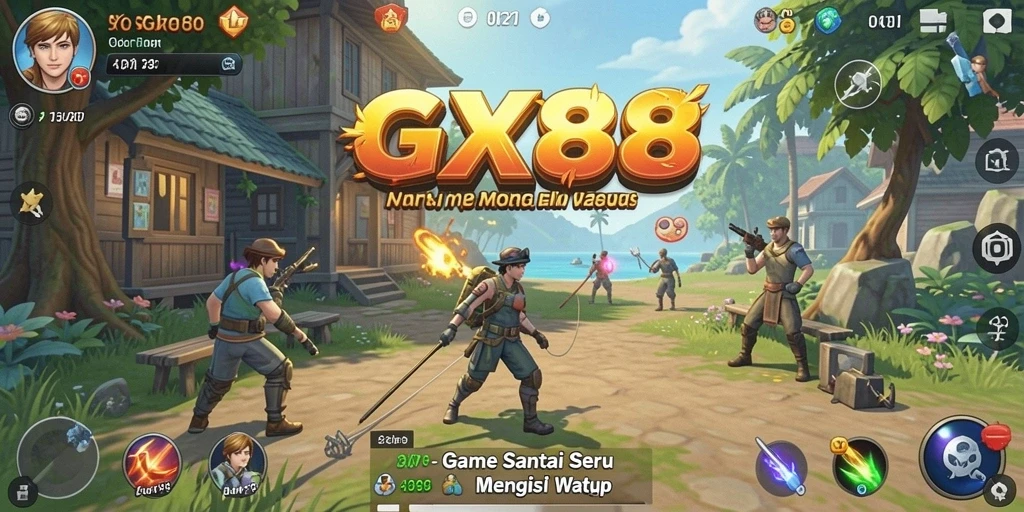 Tangkapan layar menunjukkan gameplay GX88 yang seru dan menarik.