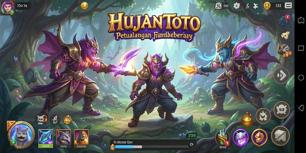 Screenshot gameplay HUJANTOTO menampilkan aksi pertempuran yang mendebarkan.