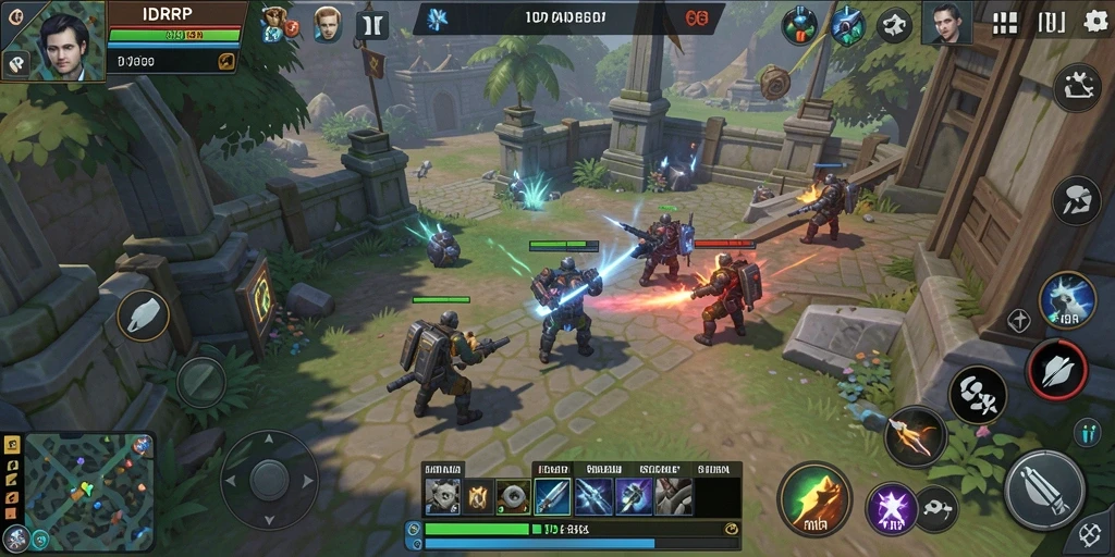 Tangkapan layar gameplay IDRRP menampilkan aksi pertempuran yang mendebarkan.
