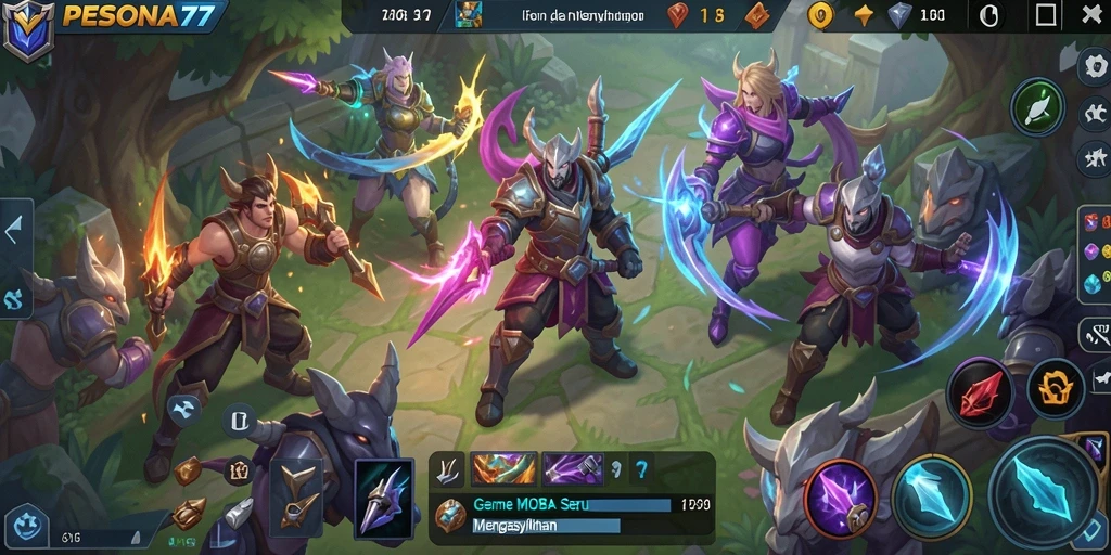 Tangkapan layar gameplay menampilkan pertarungan seru di PESONA77.