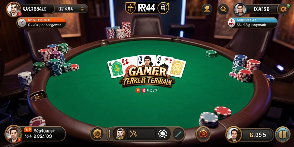 Screenshot gameplay RR44 menampilkan keseruan bermain poker.