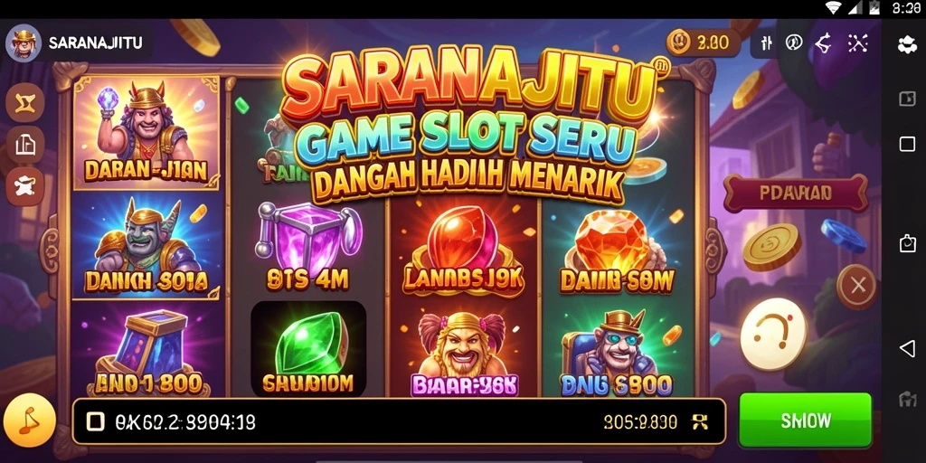 Tampilan gameplay menarik dari SARANAJITU dengan grafis slot yang memukau.