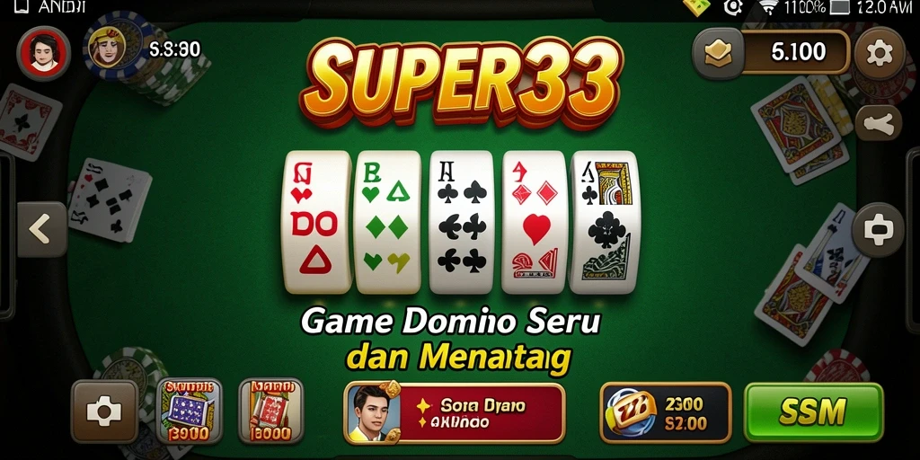 Screenshot gameplay <strong>SUPER33</strong> yang menampilkan suasana permainan Domino.