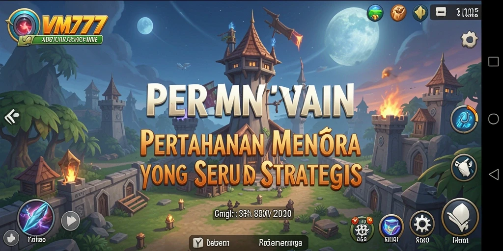 Tampilan gameplay menara pertahanan yang menegangkan dan strategis.